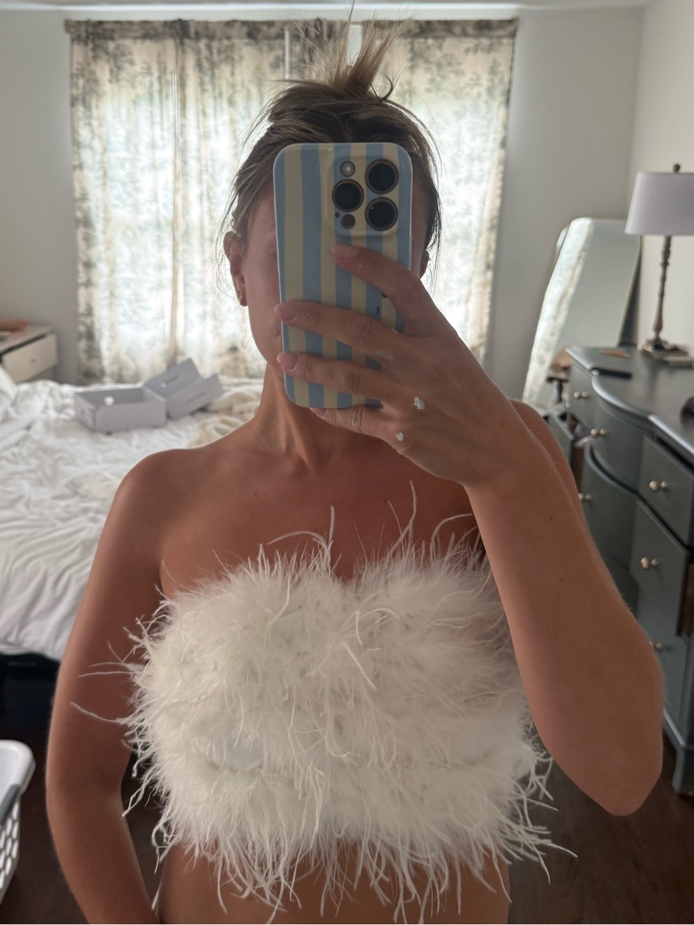 White Feather Tube Top - 12th Tribe